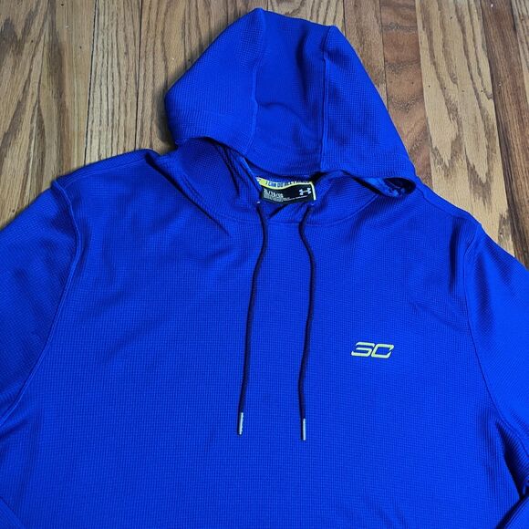 Under Armour Steph Curry SC30 Loose Fit Thermal Blue Basketball Hoodie - Mens XL - Picture 2 of 9